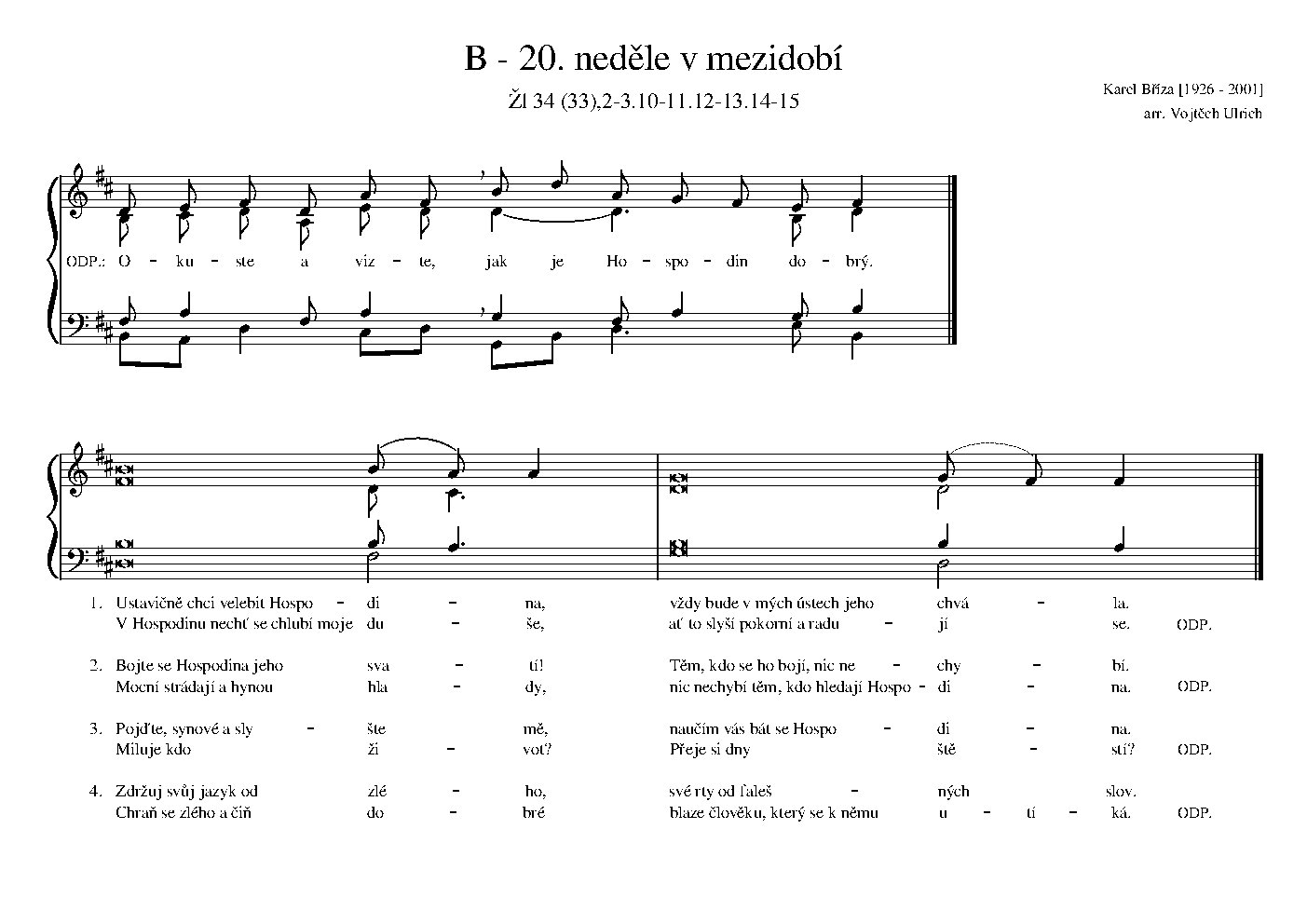 B - 20. neděle v mezidobí