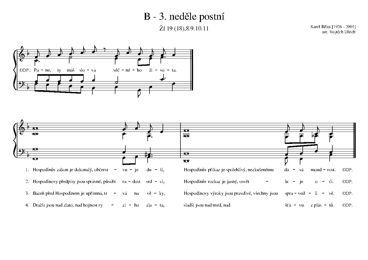 B - 3. neděle postní