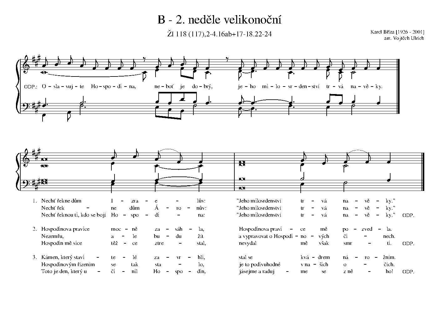 B - 2. neděle velikonoční - Choir Script PDF Thumbnail
