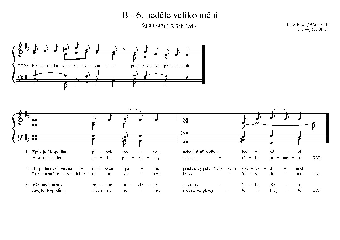 B - 6. neděle velikonoční