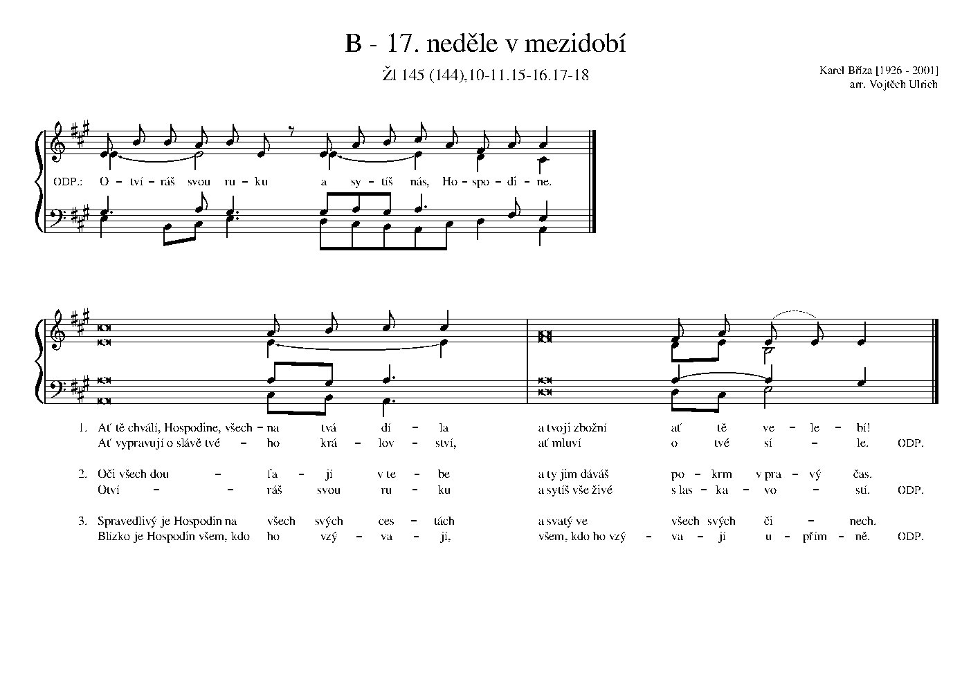 B - 17. neděle v mezidobí