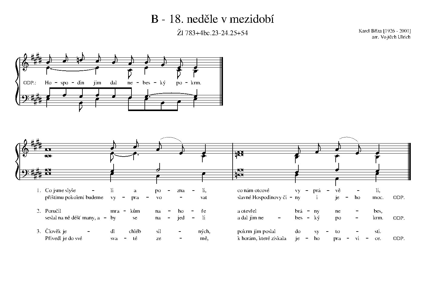 B - 18. neděle v mezidobí