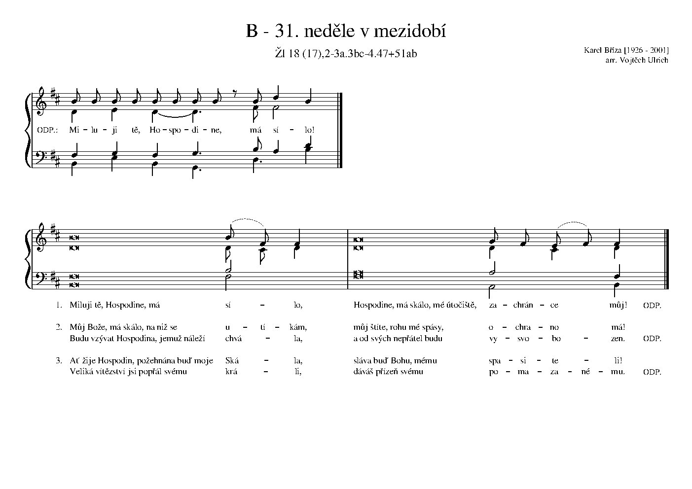 B - 31. neděle v mezidobí