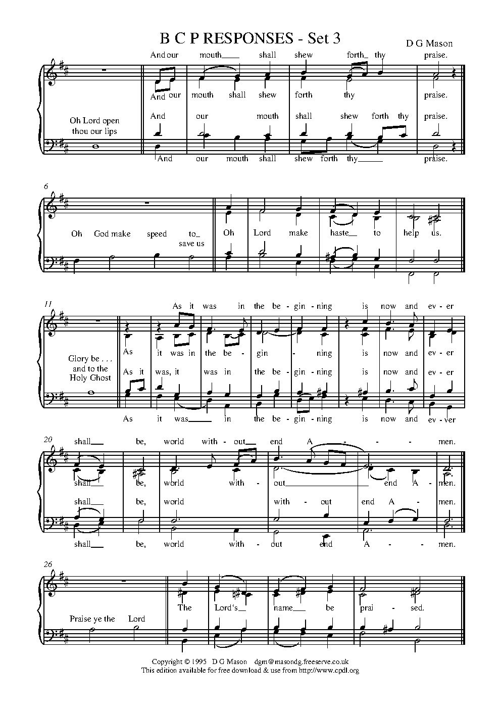 B C P Responses - Choir Script PDF Thumbnail