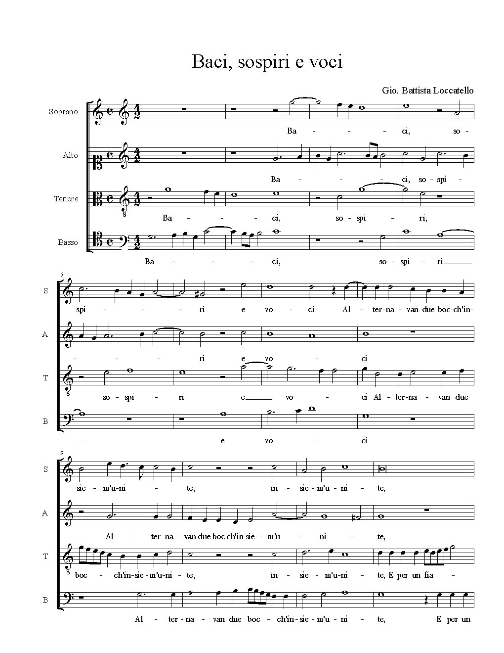 Baci, sospiri e voci - Choir Script PDF Thumbnail