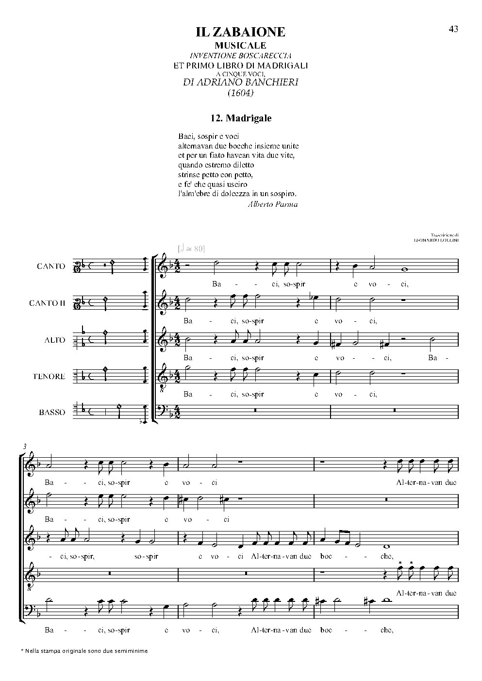 Baci, sospir e voci - Choir Script PDF Thumbnail