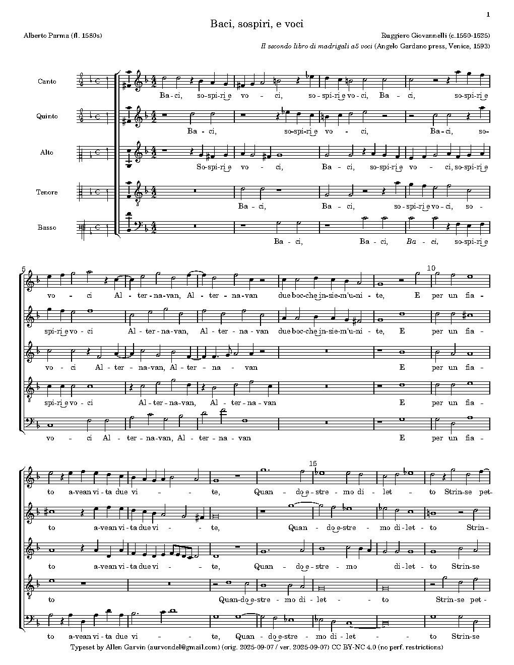 Baci sospir e voci - Choir Script PDF Thumbnail