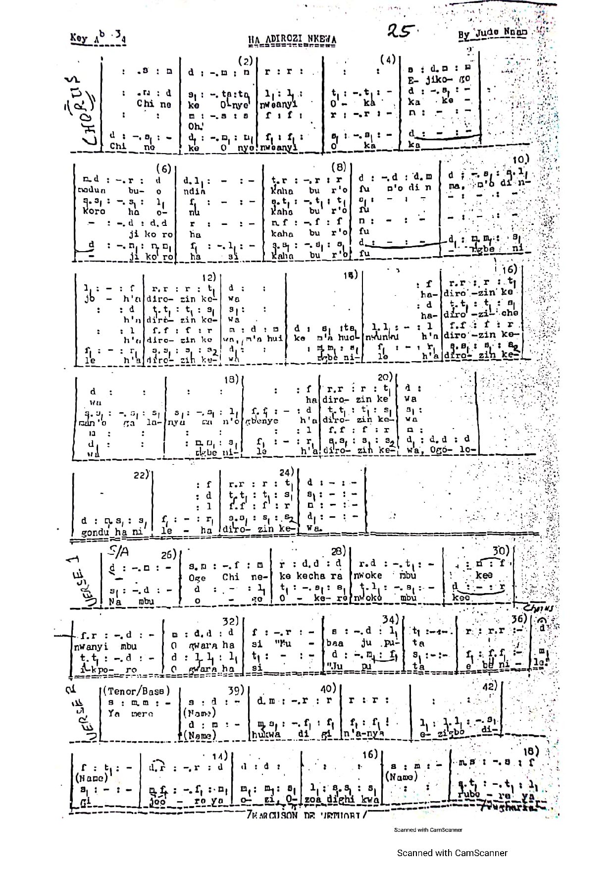 Ha Adirozi Nkewa (wedding) - Download Choir Script PDF