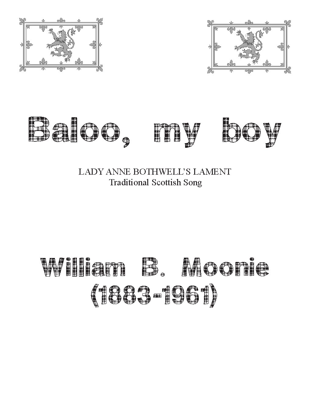 Baloo, my boy - Choir Script PDF Thumbnail