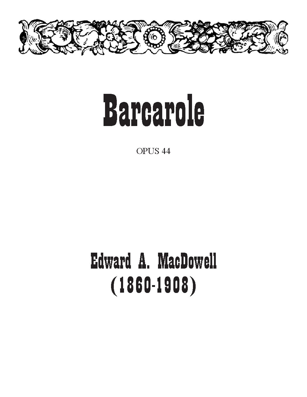 Barcarole, Op. 44 - Choir Script PDF Thumbnail