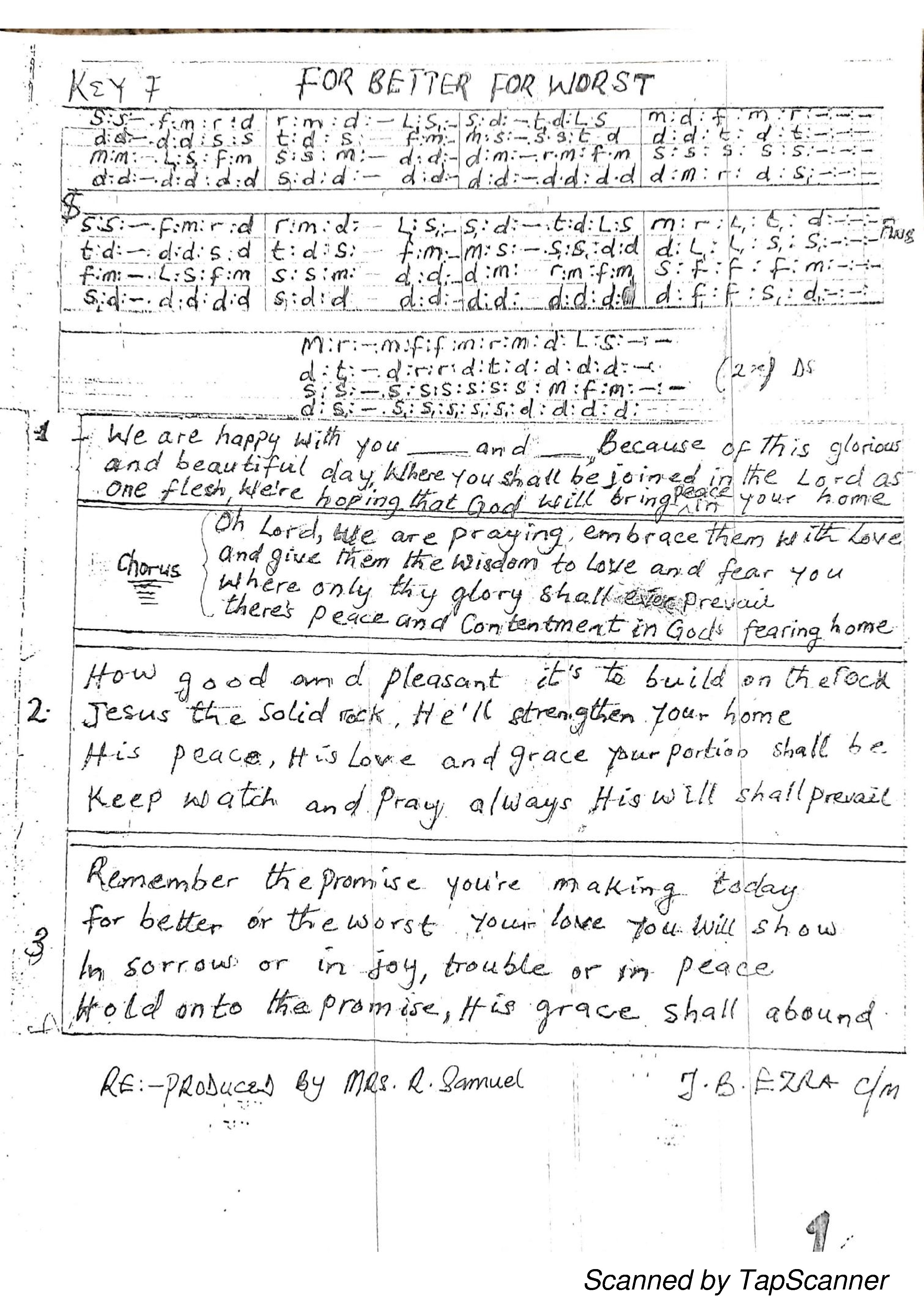 For Wedding - Download Choir Script PDF