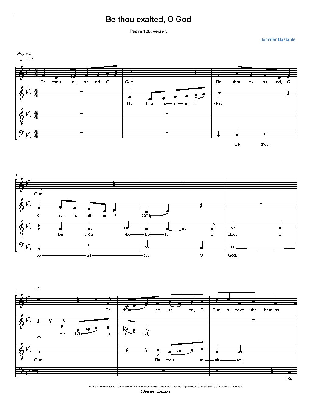 Be thou exalted, O God - Choir Script PDF Thumbnail