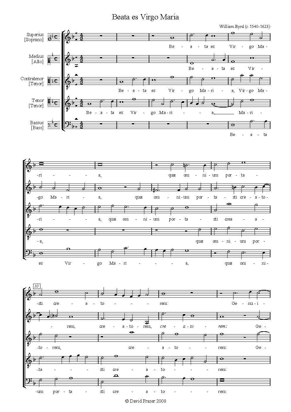 Beata es, Virgo Maria - Choir Script PDF Thumbnail