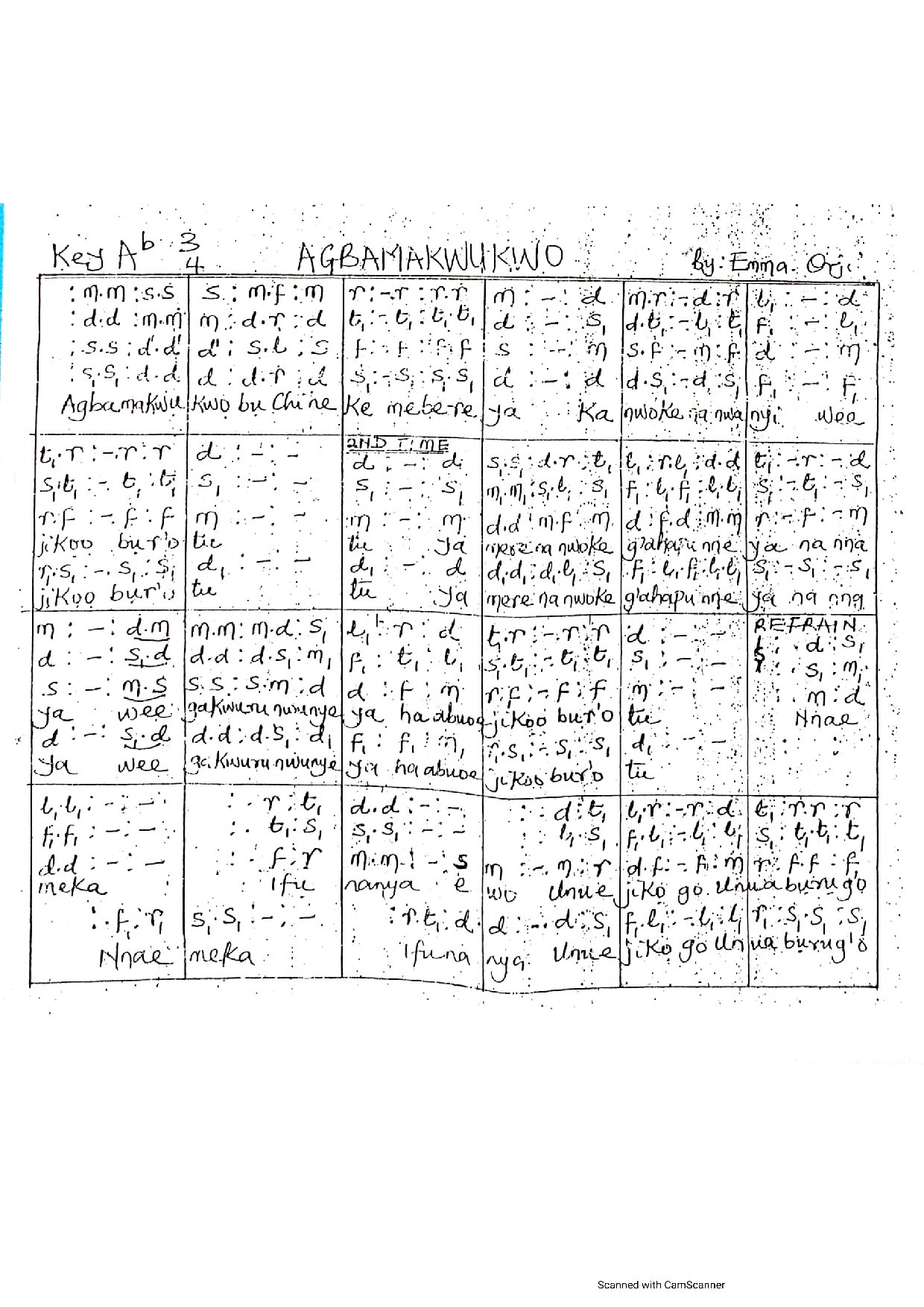 Agbamakwukwo ~ Emma Orji - Download Choir Script PDF