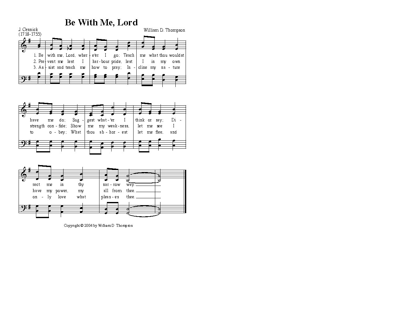 Be with me, Lord