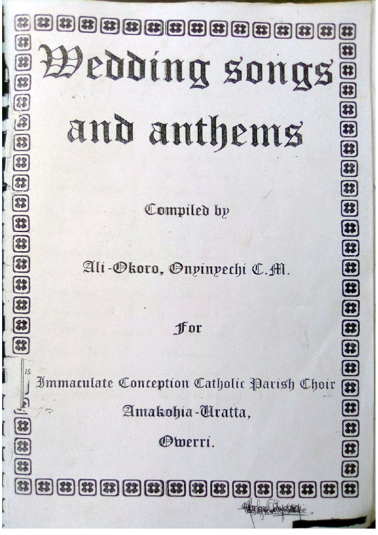 Wedding Songs And Anthemns - Download Choir Script PDF