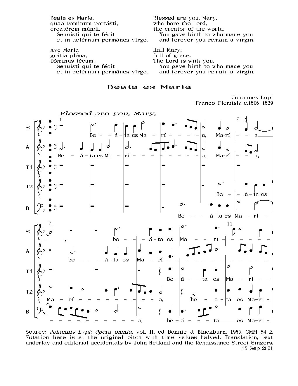 Beata es Maria - Choir Script PDF Thumbnail
