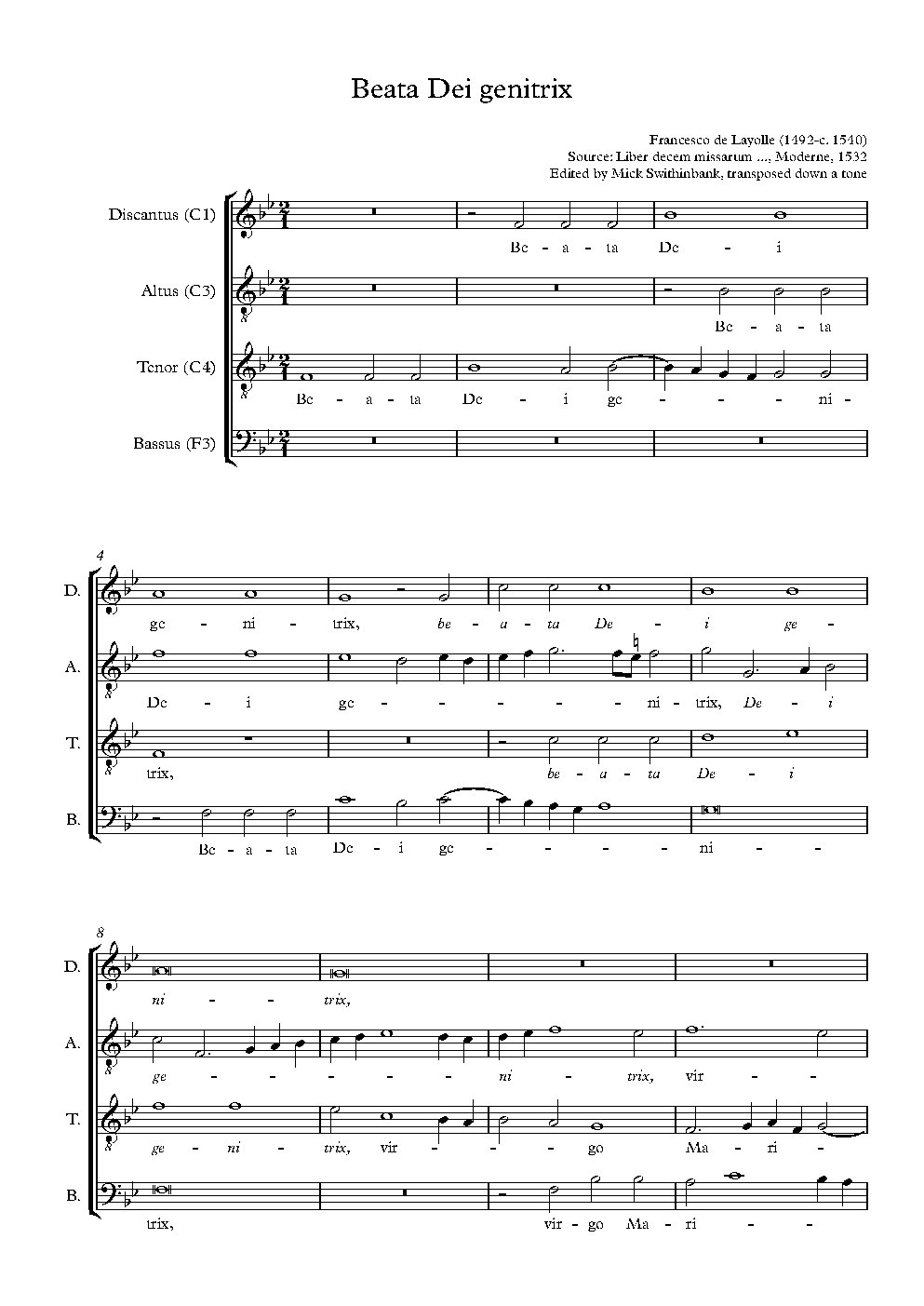 Beata Dei genitrix - Choir Script PDF Thumbnail
