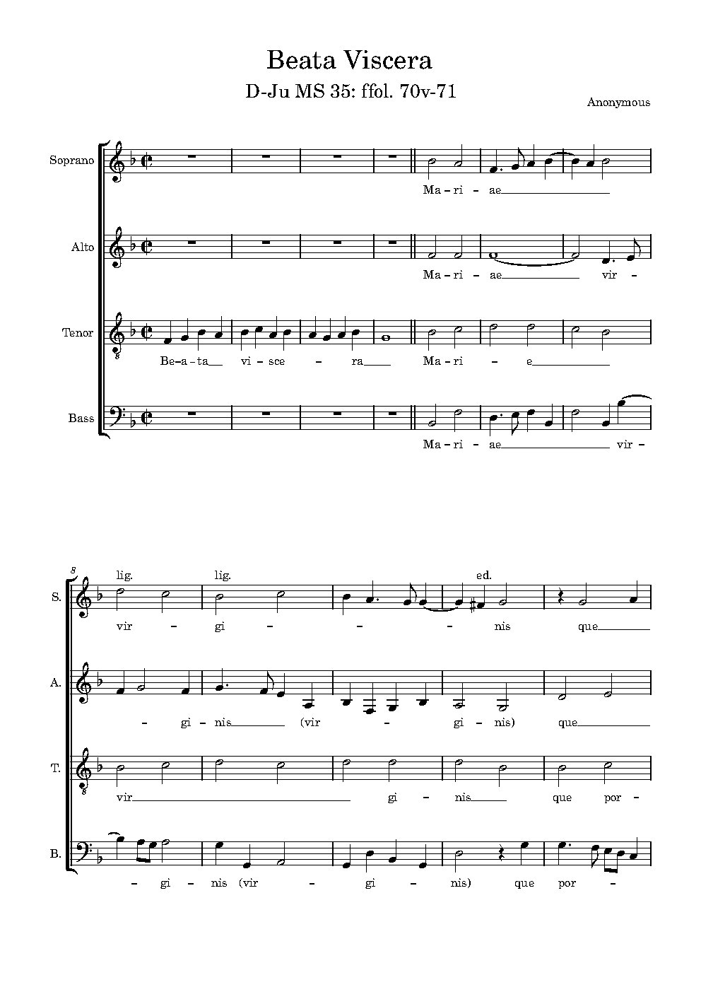Beata Viscera (5th setting in D-Ju MS 35)
