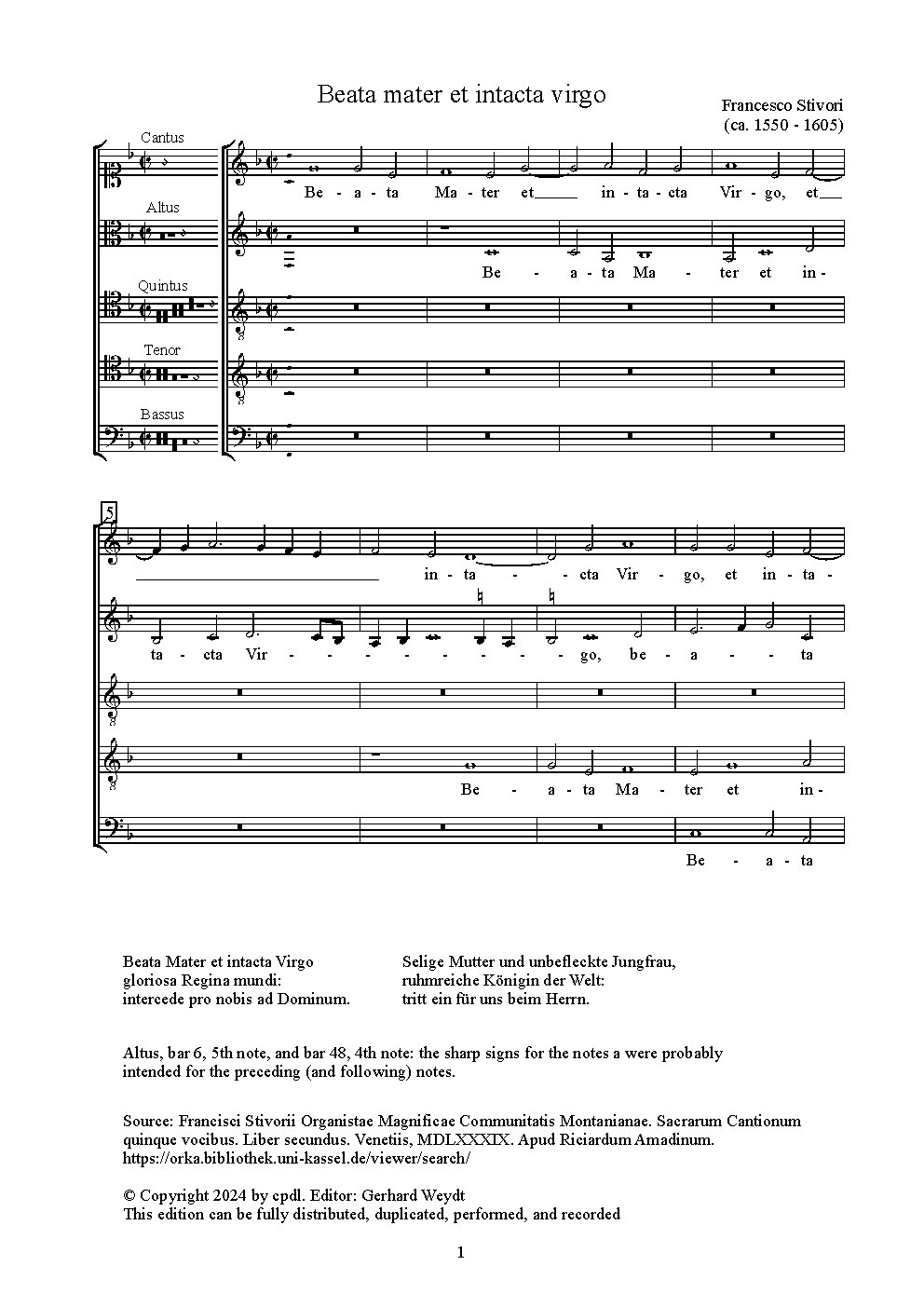 Beata Mater et intacta Virgo