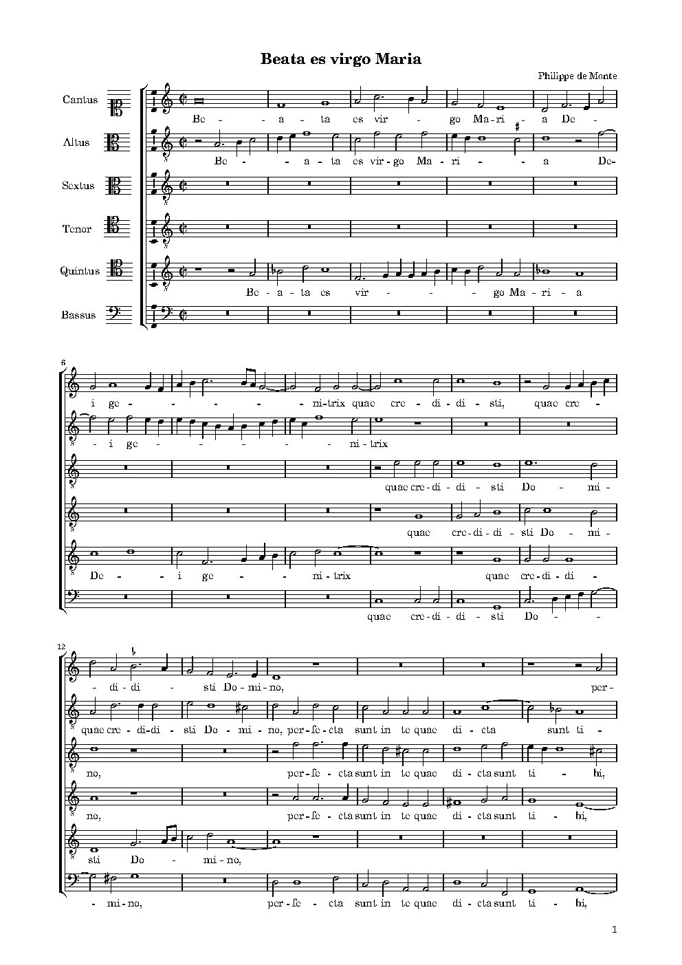Beata es virgo Maria - Choir Script PDF Thumbnail