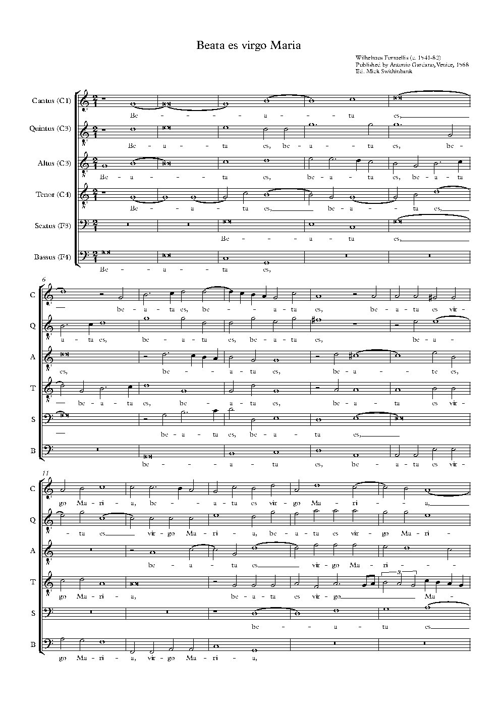 Beata es virgo Maria - Choir Script PDF Thumbnail