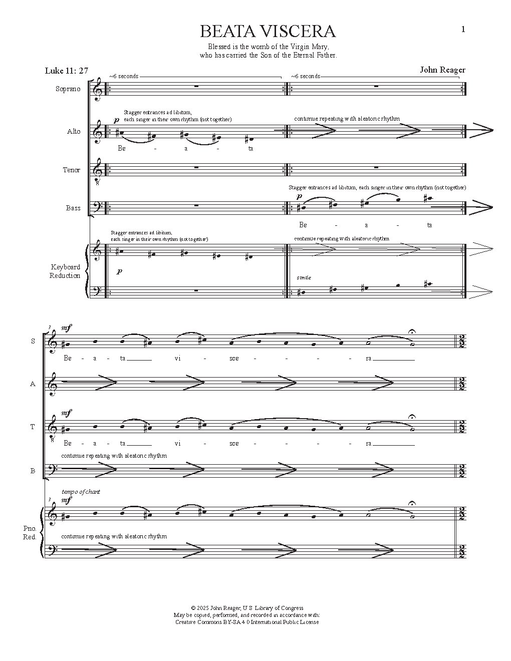 Beata viscera - Choir Script PDF Thumbnail