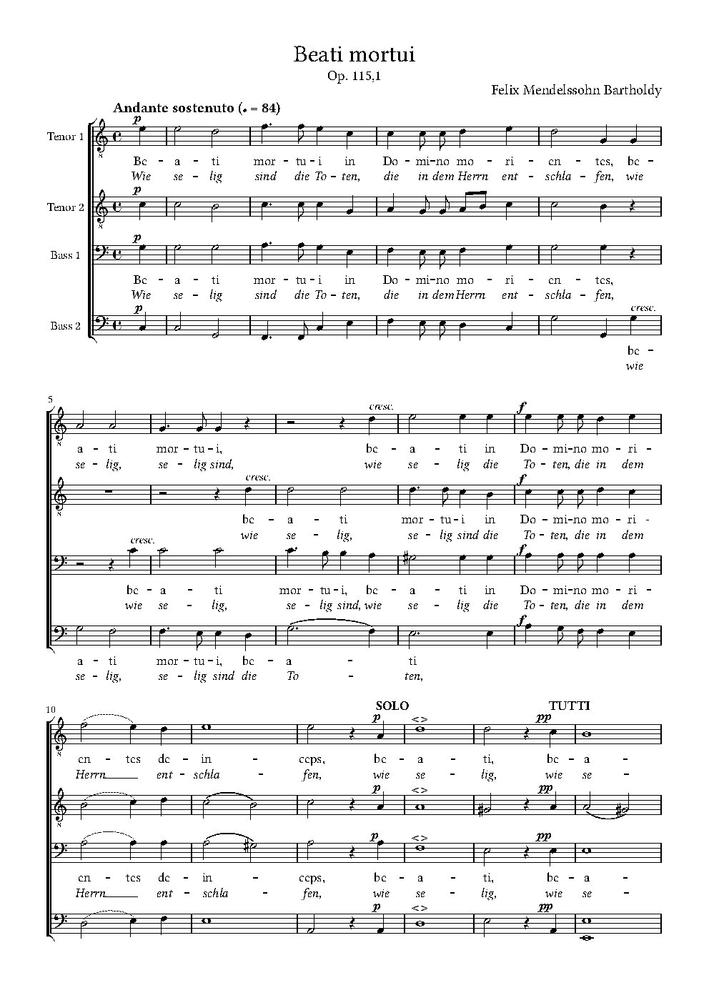 Beati Mortui, Op. 115, No. 1