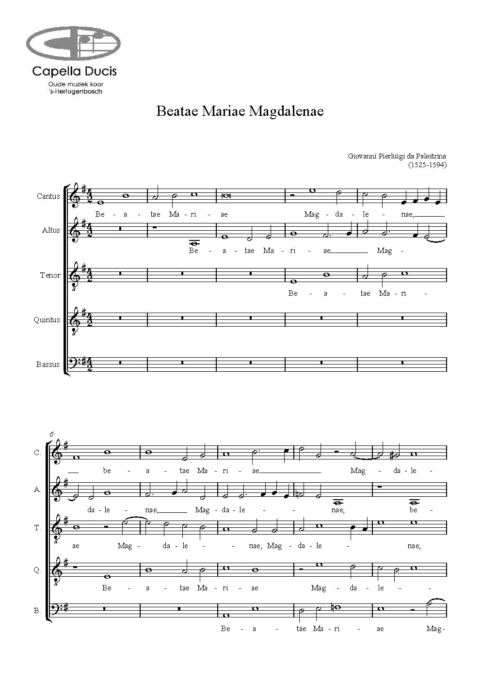 Beatae Mariae Magdalenae