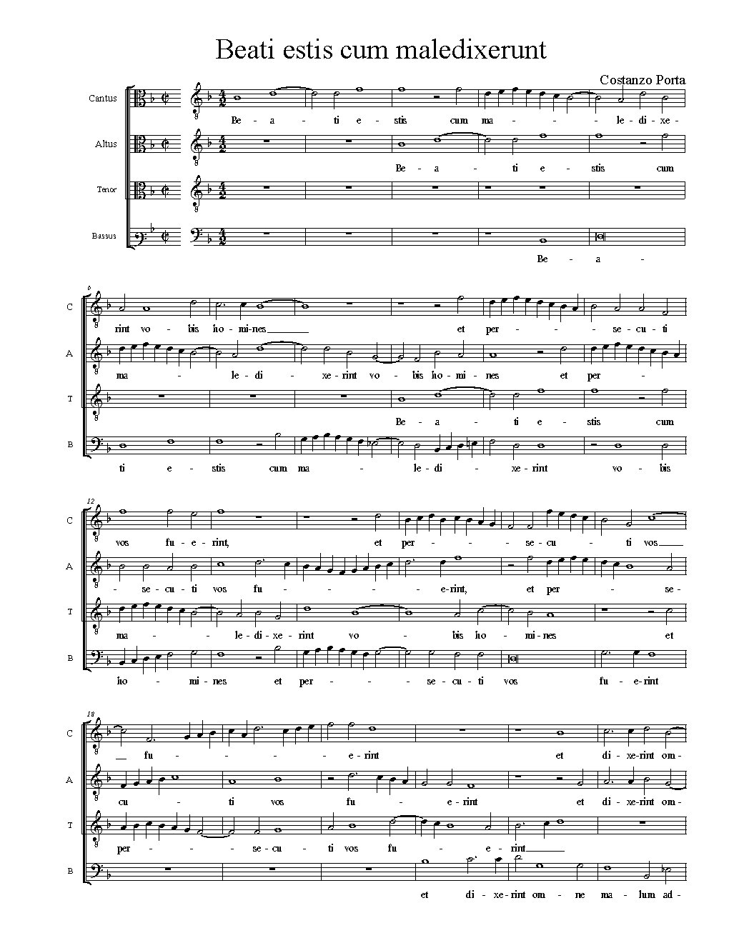 Beati estis cum maledixerunt