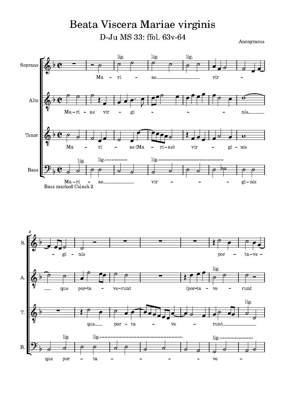 Beata Viscera Mariae II (D-Ju MS 33)
