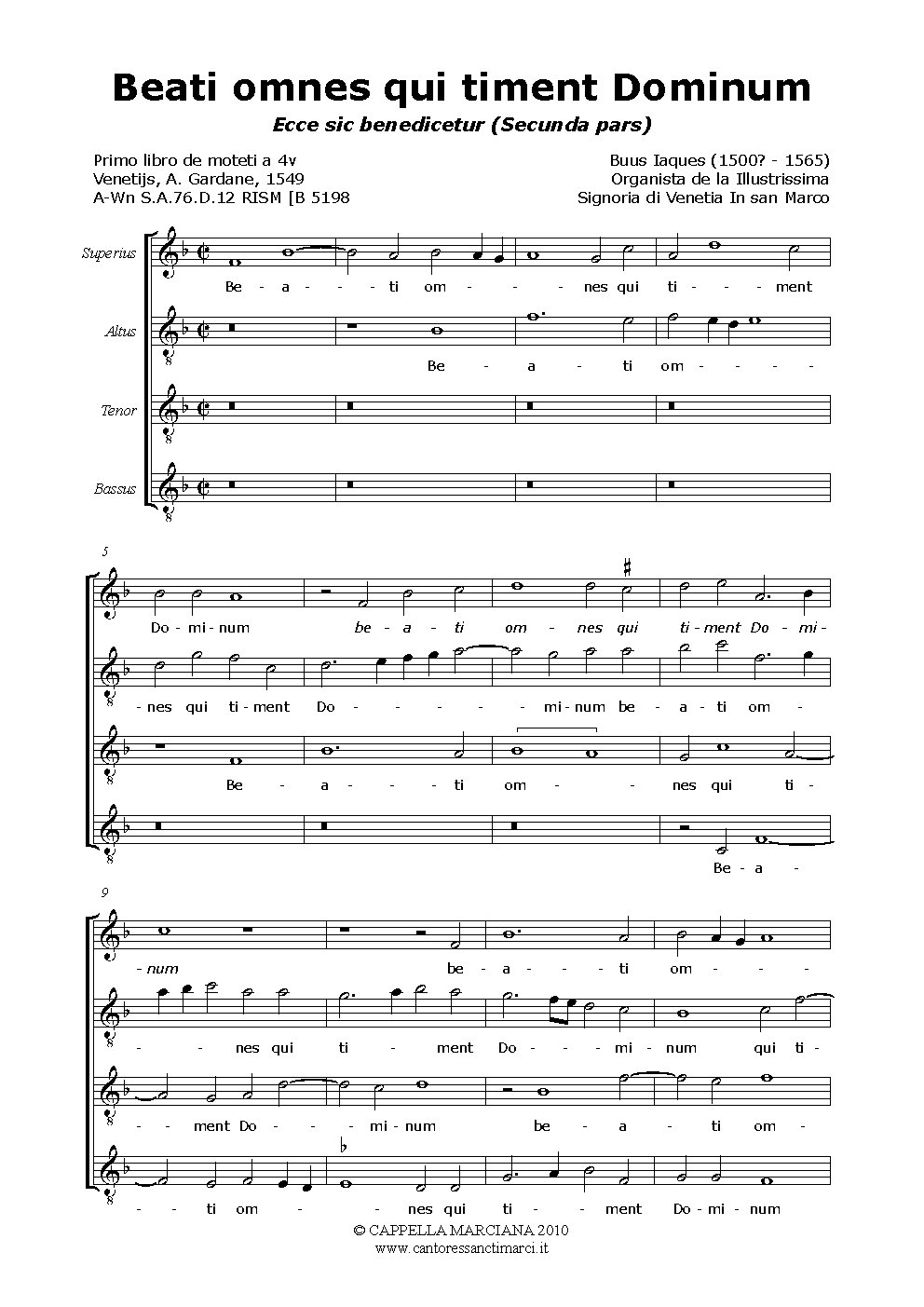 Beati omnes qui timent Dominum