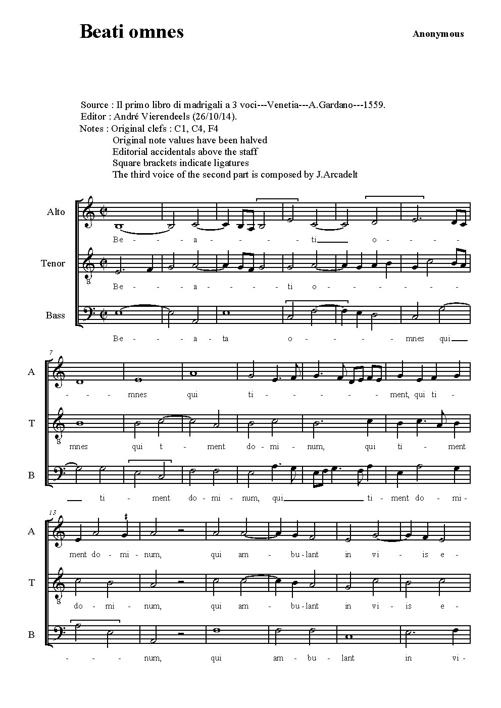 Beati omnes qui timent Dominum - Choir Script PDF Thumbnail