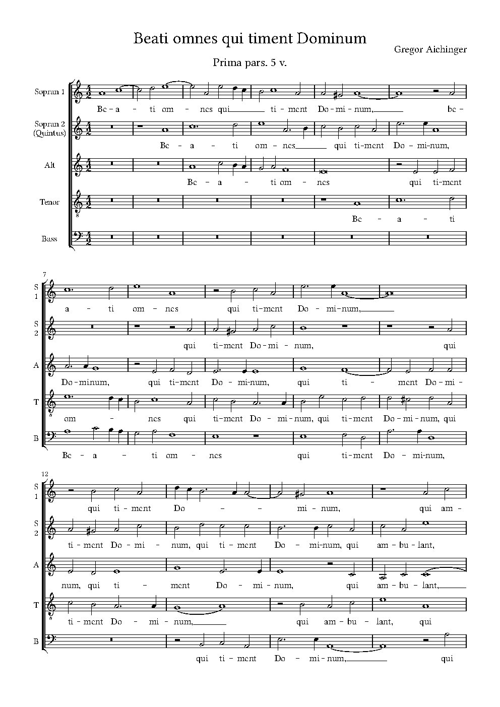 Beati omnes qui timent Dominum - Choir Script PDF Thumbnail