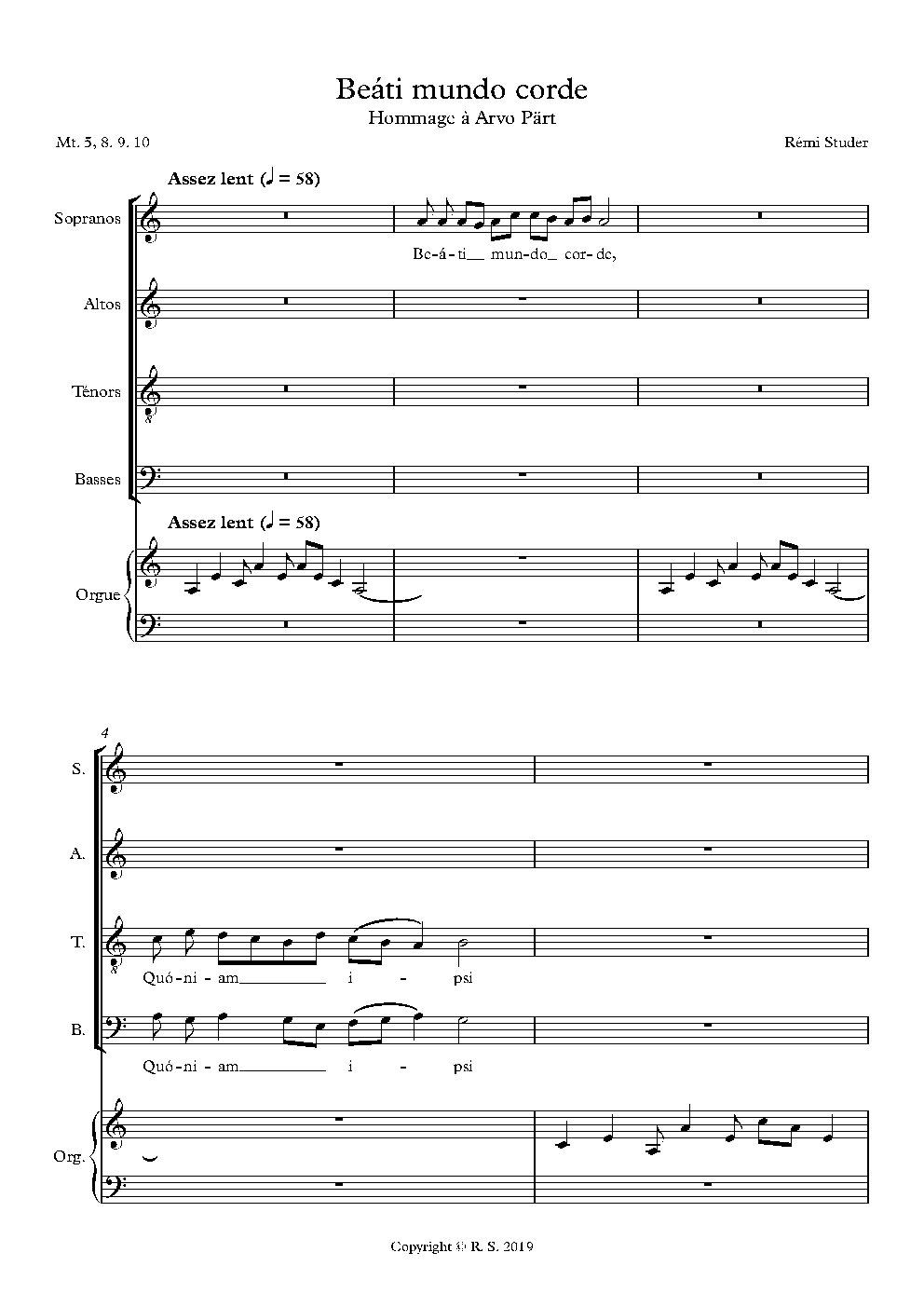 Beati mundo corde - Choir Script PDF Thumbnail