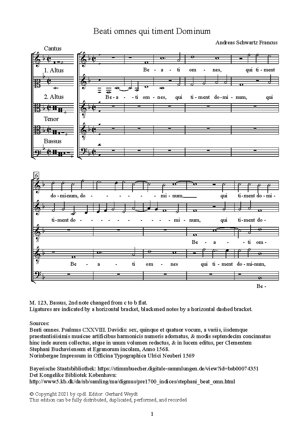 Beati omnes qui timent Dominum - Choir Script PDF Thumbnail