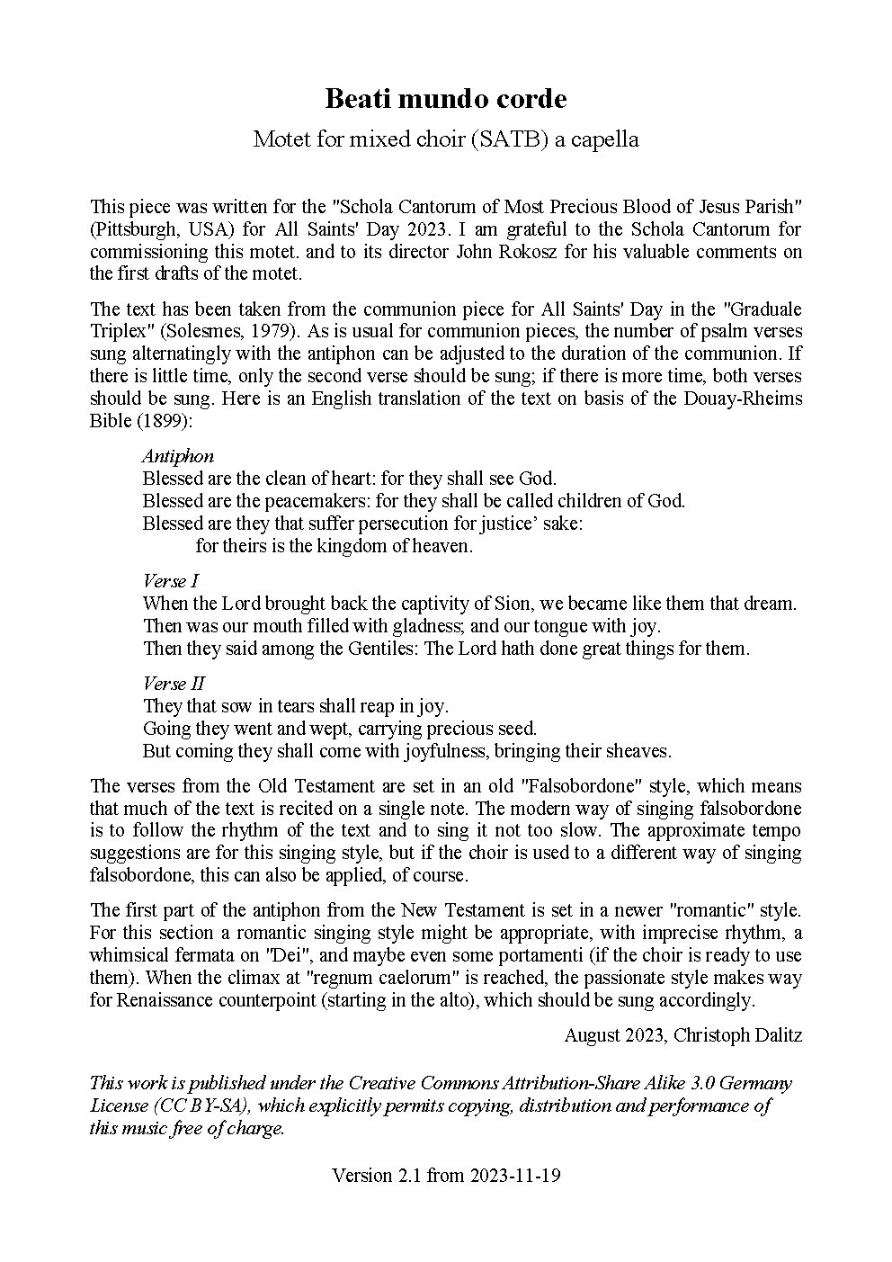 Beati mundo corde - Choir Script PDF Thumbnail