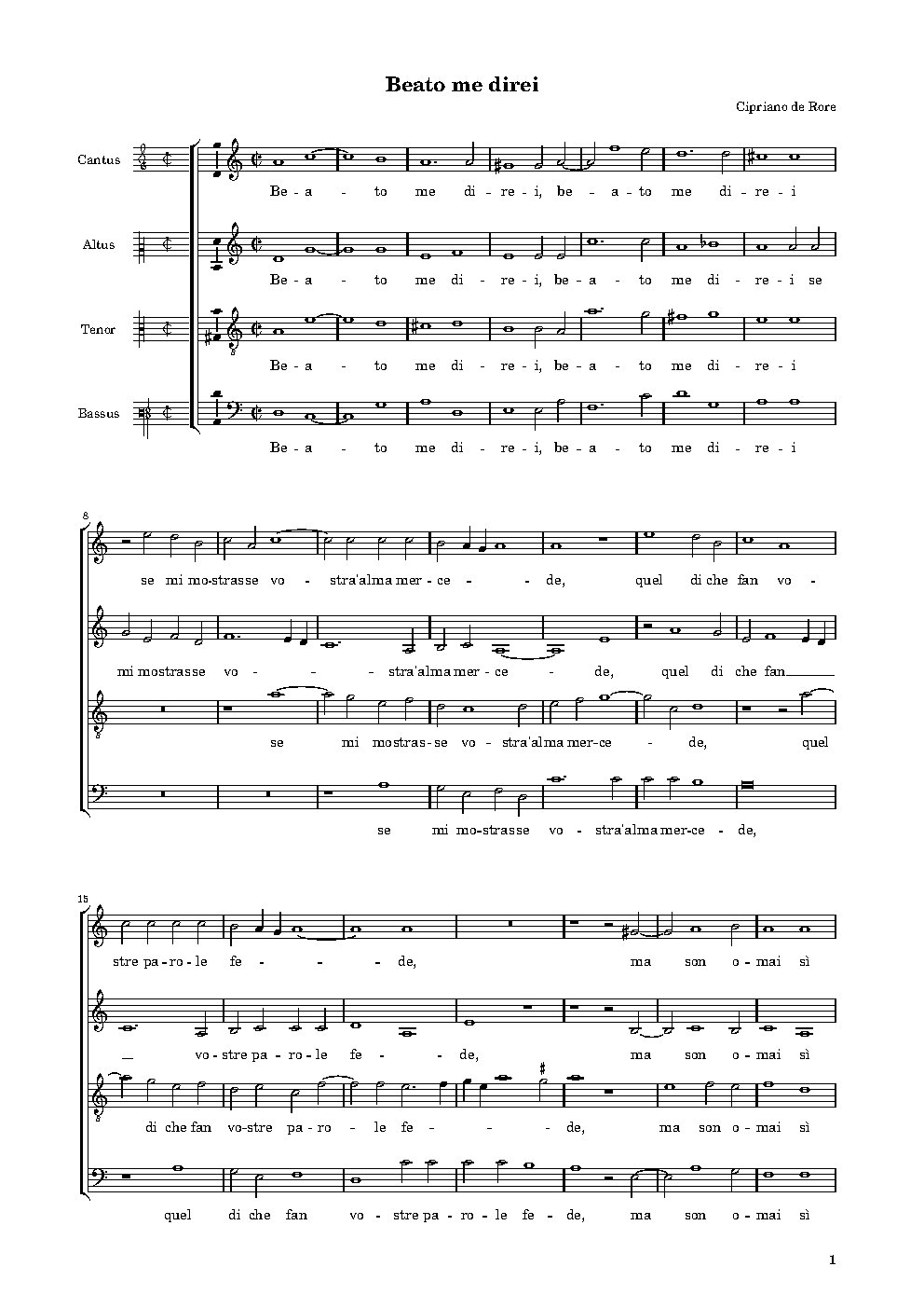Beato mi direi - Choir Script PDF Thumbnail