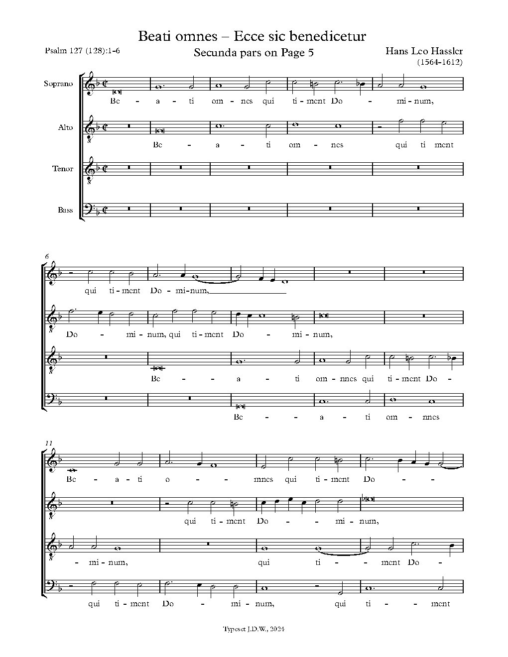 Beati omnes qui timent Dominum - Ecce sic benedicetur homo