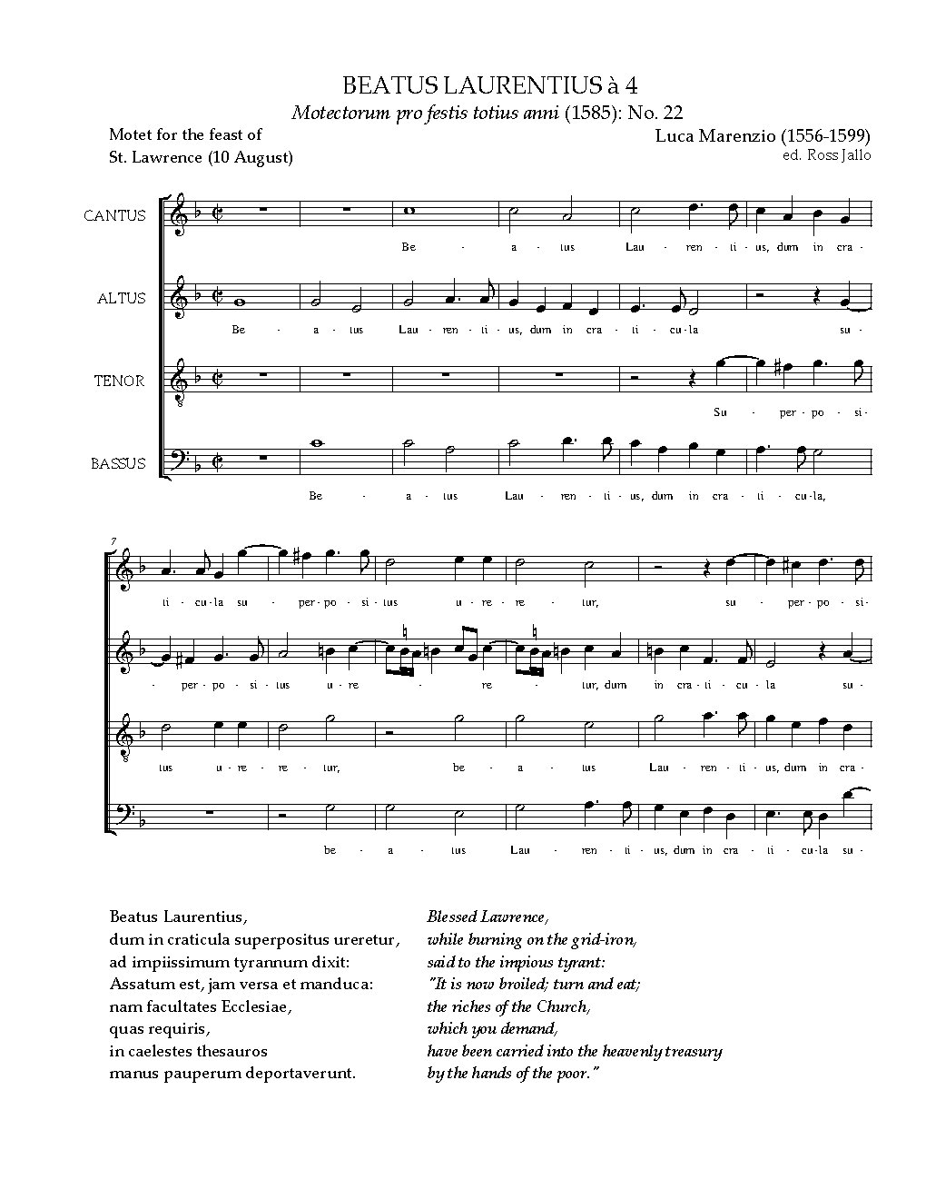 Beatus Laurentius - Choir Script PDF Thumbnail