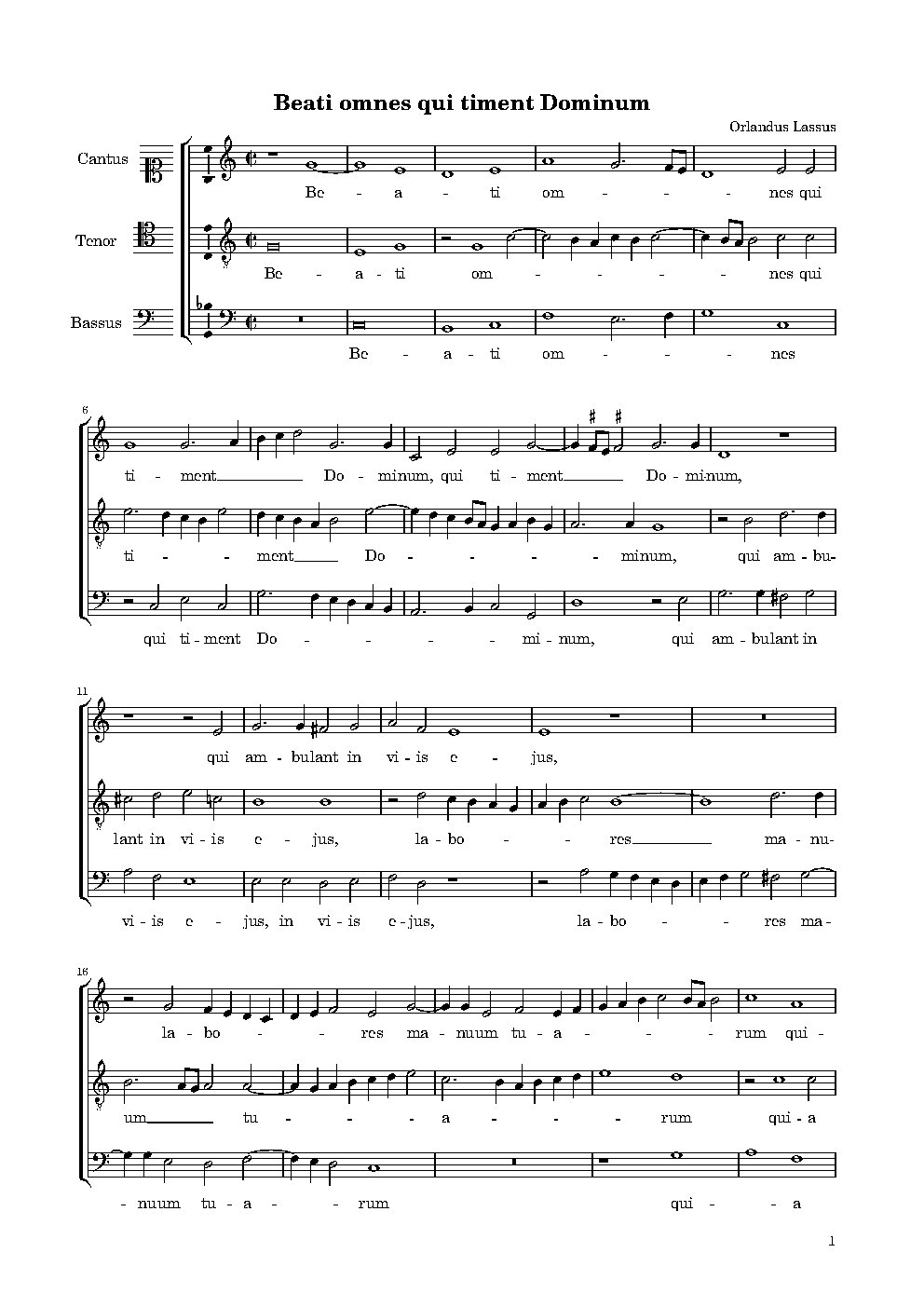 Beati omnes qui timent Dominum (a 3)