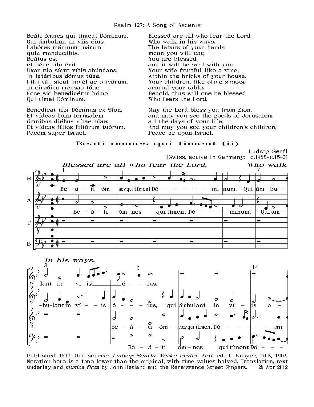 Beati omnes qui timent Dominum