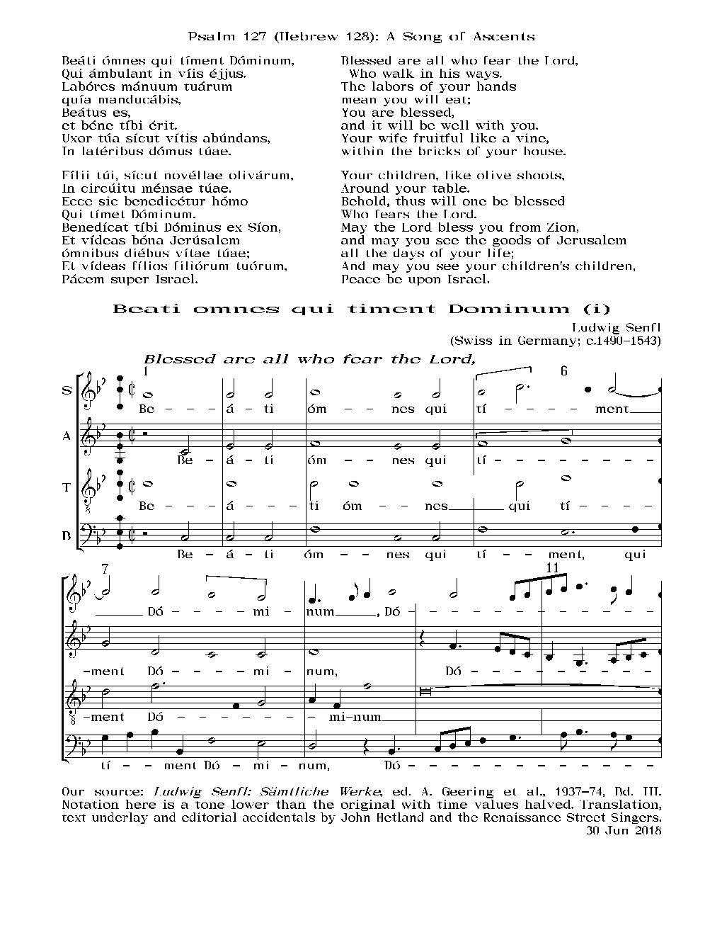 Beati omnes qui timent Dominum (i)