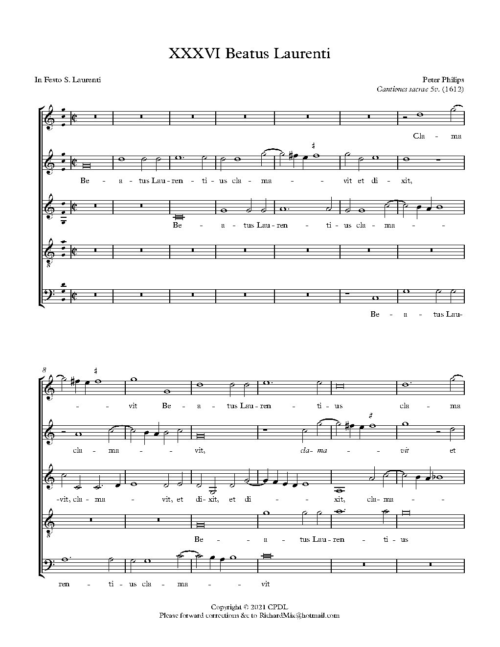 Beatus Laurentius - Choir Script PDF Thumbnail