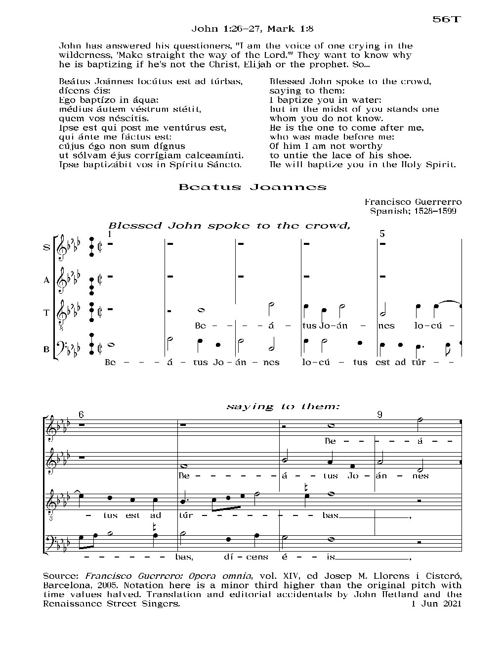 Beatus Joannes - Choir Script PDF Thumbnail