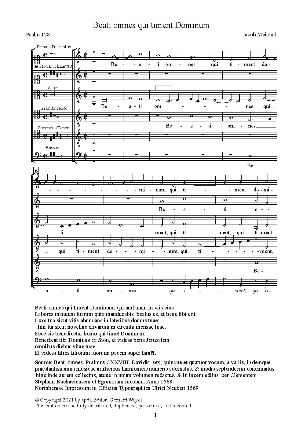 Beati omnes qui timent dominum - Choir Script PDF Thumbnail