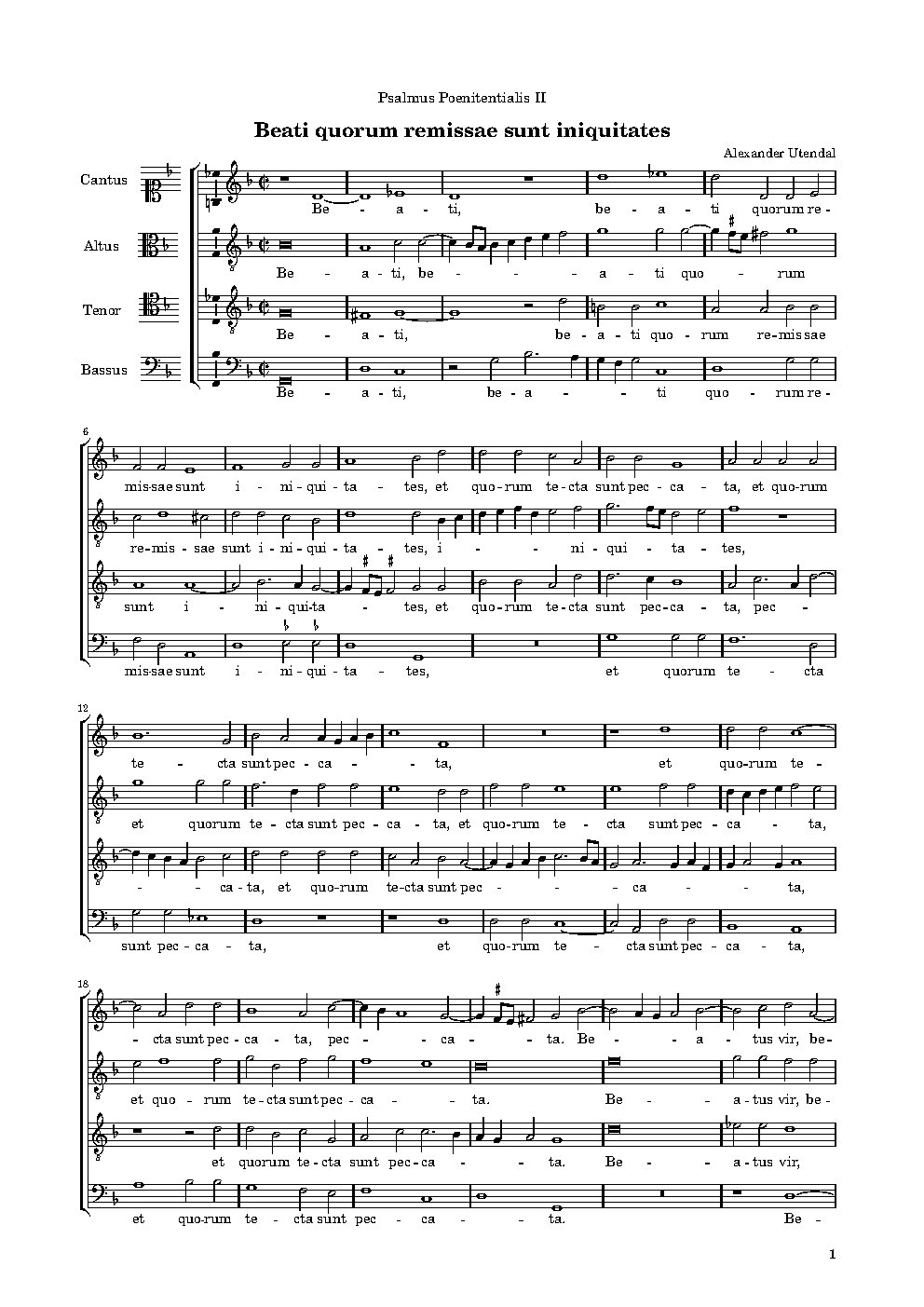 Beati quorum remissae sunt iniquitates - Choir Script PDF Thumbnail