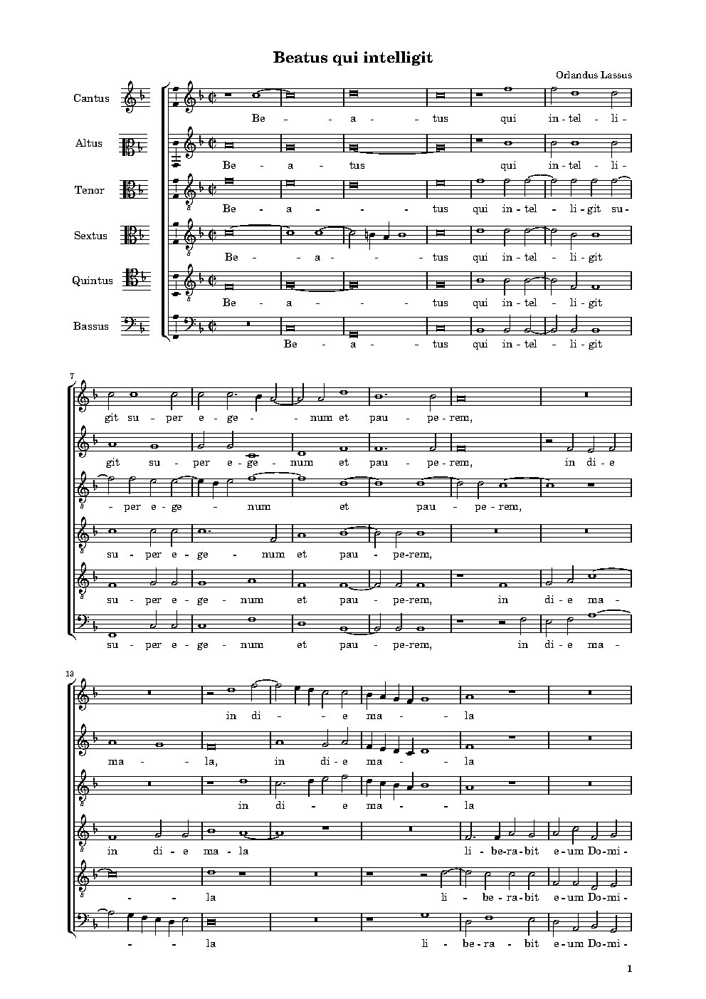 Beatus qui intelligit - Choir Script PDF Thumbnail