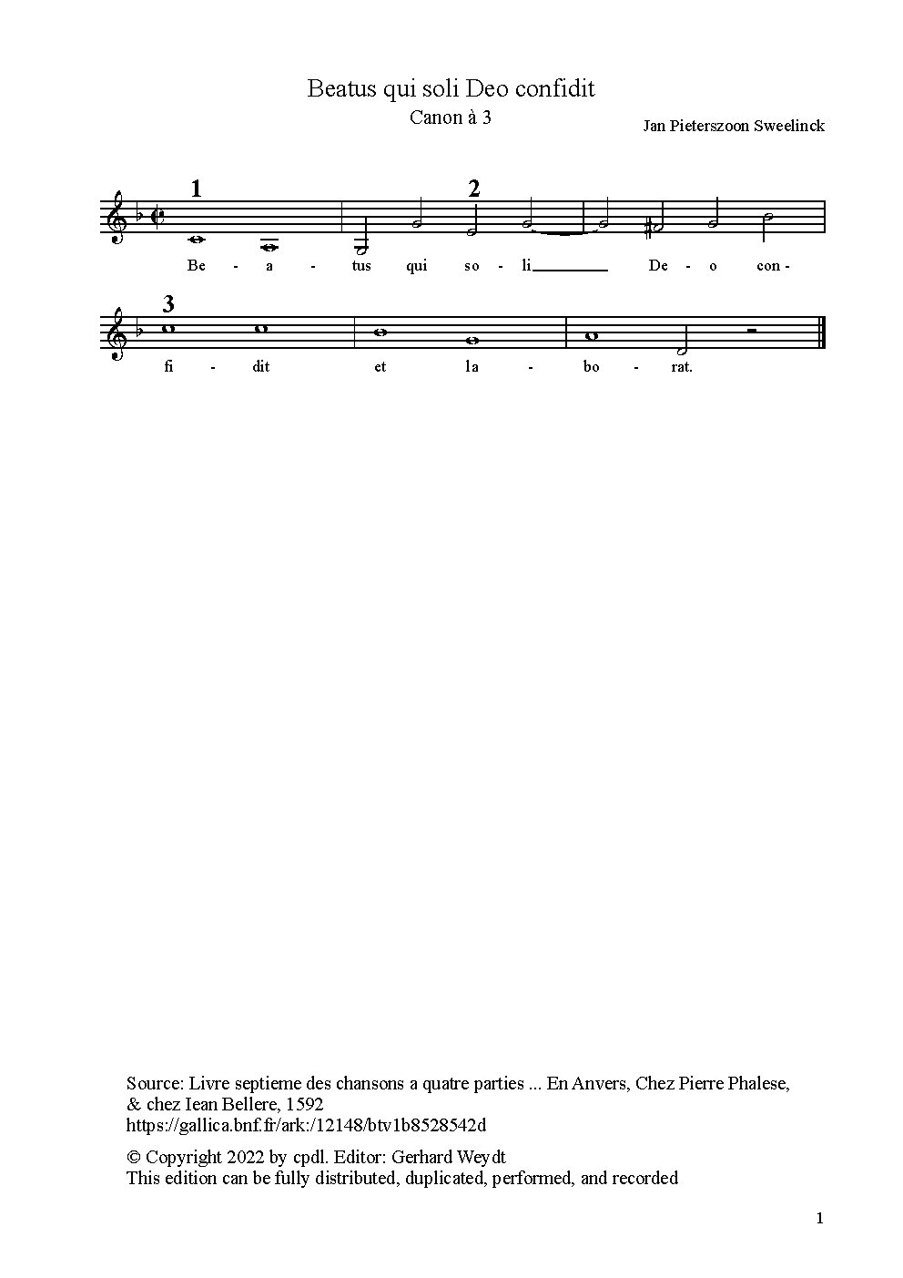 Beatus qui soli Deo confidit à 3 - Choir Script PDF Thumbnail