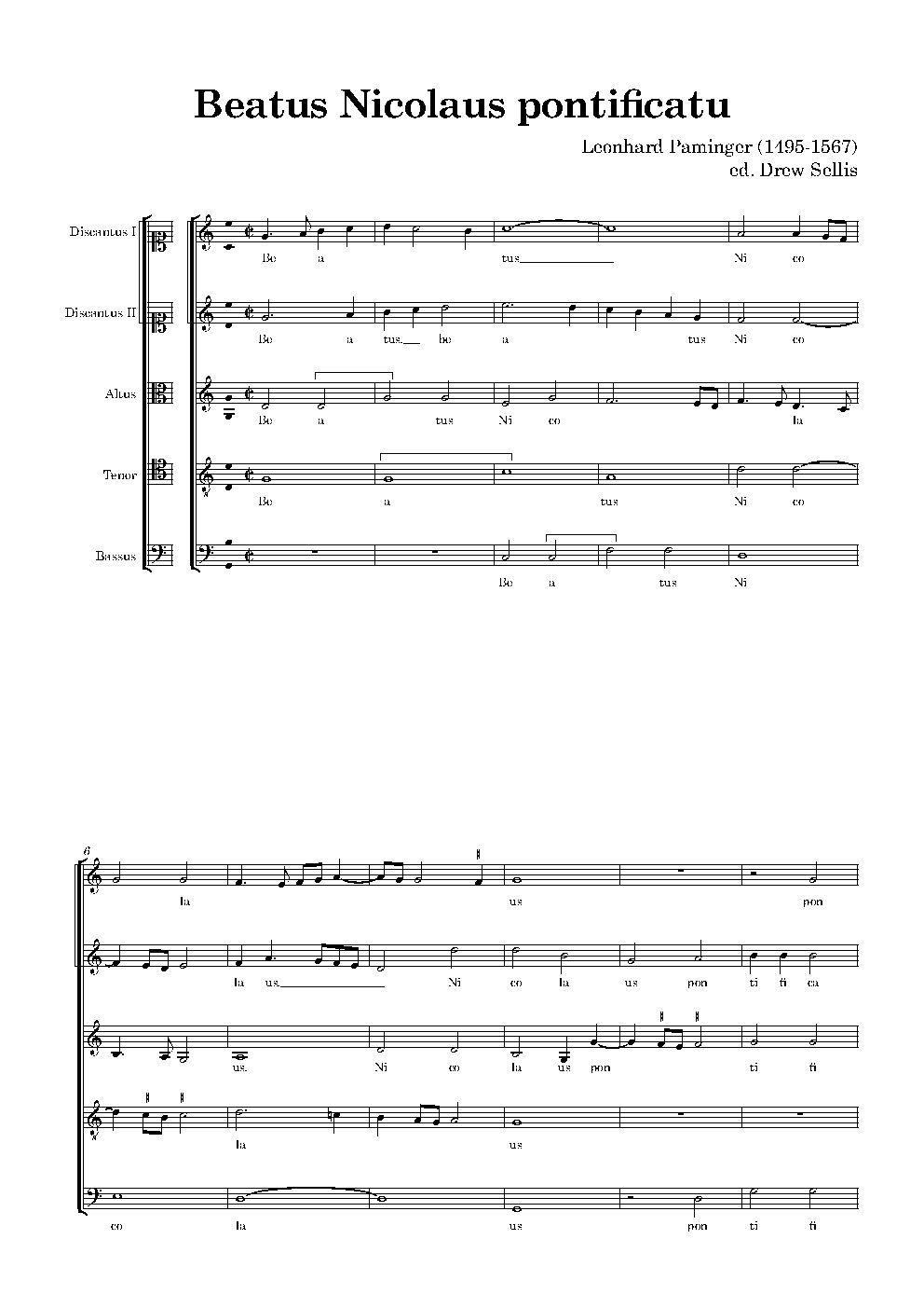 Beatus Nicolaus pontificatu - Choir Script PDF Thumbnail